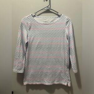 TALBOTS Multicolor Stretch 3/4 Sleeve Pullover Shirt Size XS